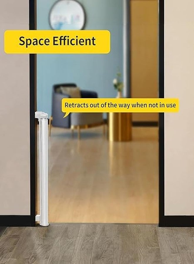 MBUYS MALL Baby Safety Gate, Retractable Mesh, Baby Fence Barrier Expandable Child Gate for Stairs, Doorways | Pet Safety Gate (White''33x55'') - Image 4